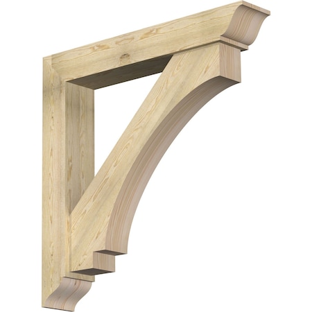 Ekena Millwork Imperial Traditional Rough Sawn Bracket w/ Offset Brace, Douglas Fir, 8"W x 48"D x 48"H BKT0806X48X48IMP01RDF